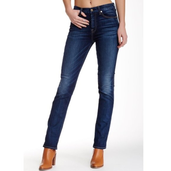 7 For All Mankind Denim - 7 for all Mankind High Waist Straight Leg Jeans